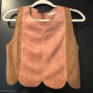 Cotton Candy faux suede crop top